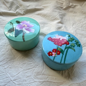 Hand-Painted Floral Trinket Box - Ceramic Jewelry Box - Chinese Art Inspired