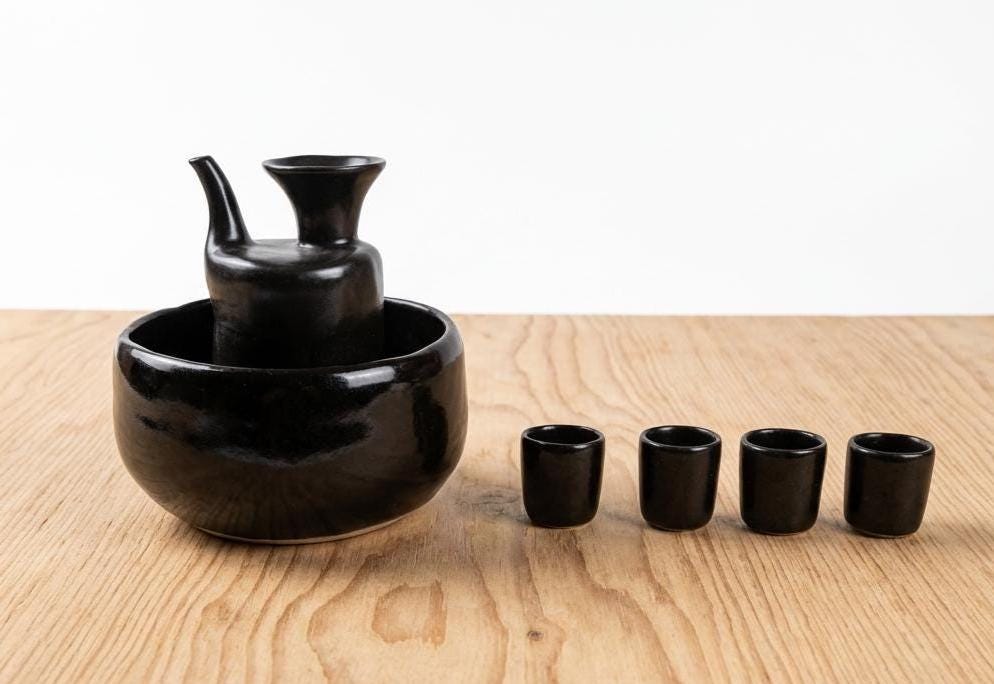 Sake Set Black - Etsy