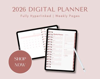 Planificador digital 2026: Diseños mensuales y semanales con hipervínculos (Descargar PDF)