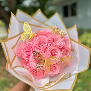 Pink GLITTER ROSE BOUQUET (24)