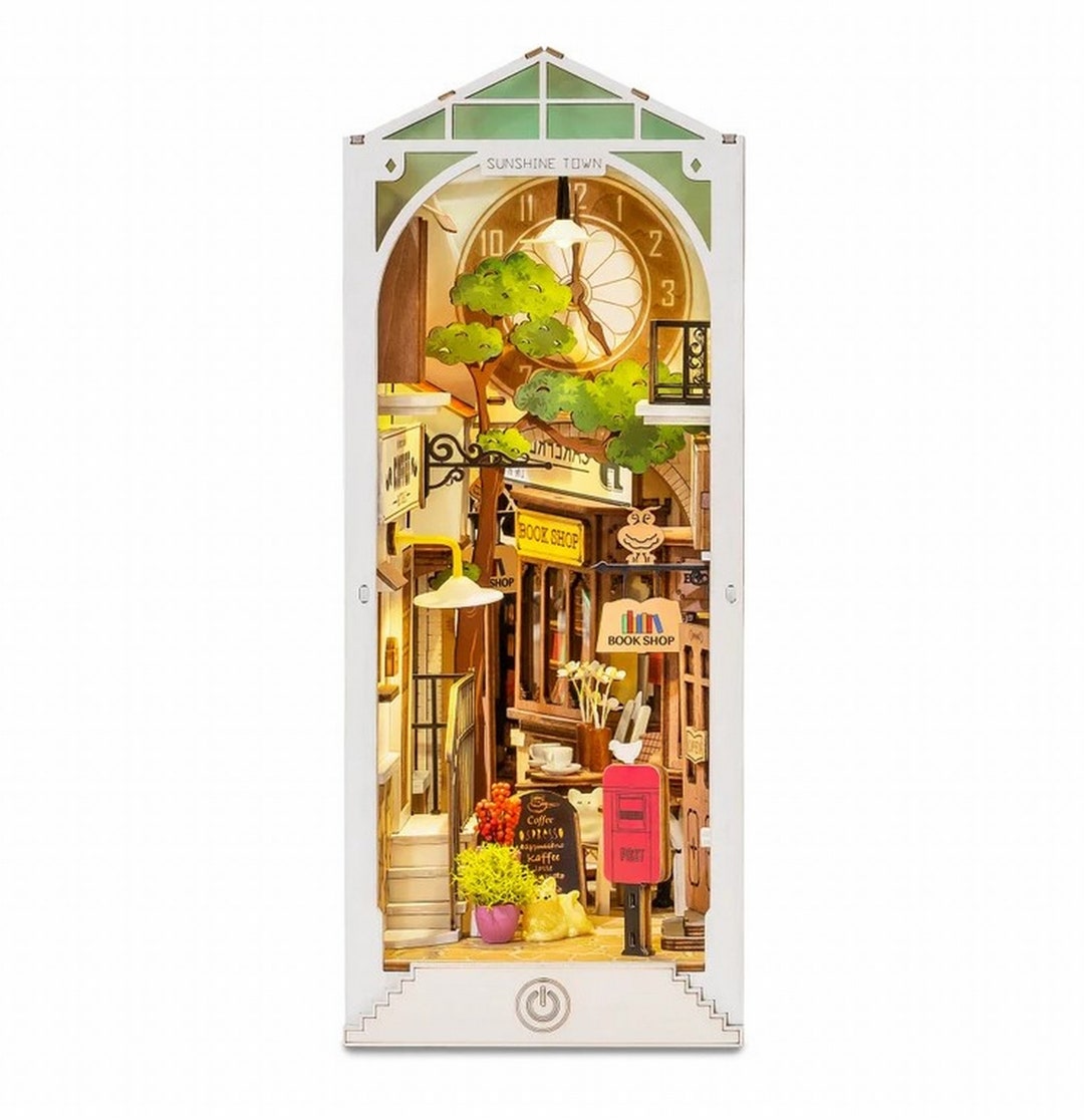 Book Ends Display, Shelf Insert Sunshine Town Book Nook Kit / Bookshelf