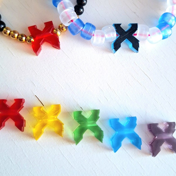 EXCISION X Kandi Charms | Smooth Clear Colorful Rainbow DJ Bracelet Beads Quality