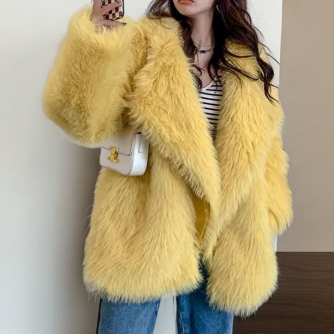 Luxury Women Faux Fur Warm Coat, Parka Party Clubwear Loose Jacket