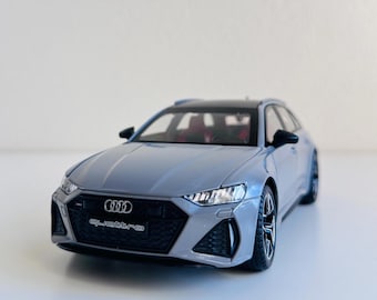 1:24 Aodi RS6 Avant Quattro lichtmetalen modelauto - lichtmetalen gietstukken voor verzamelaars | Cadeaus voor autoliefhebbers Simulatie | Sound Light-collectie