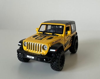 1:32 Jeep Wrangler Rubicon Off-Road Alloy Model Car Yellow - Alloy Diecasts Gifts for boys/Gift for car lovers | Sound Light Collection