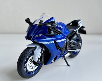 Modèle de moto en alliage Yamaha R1 moulé sous pression à l'échelle 1:12 - Cadeaux en alliage pour garçons/Collection pour les amateurs de voiture/de vélo