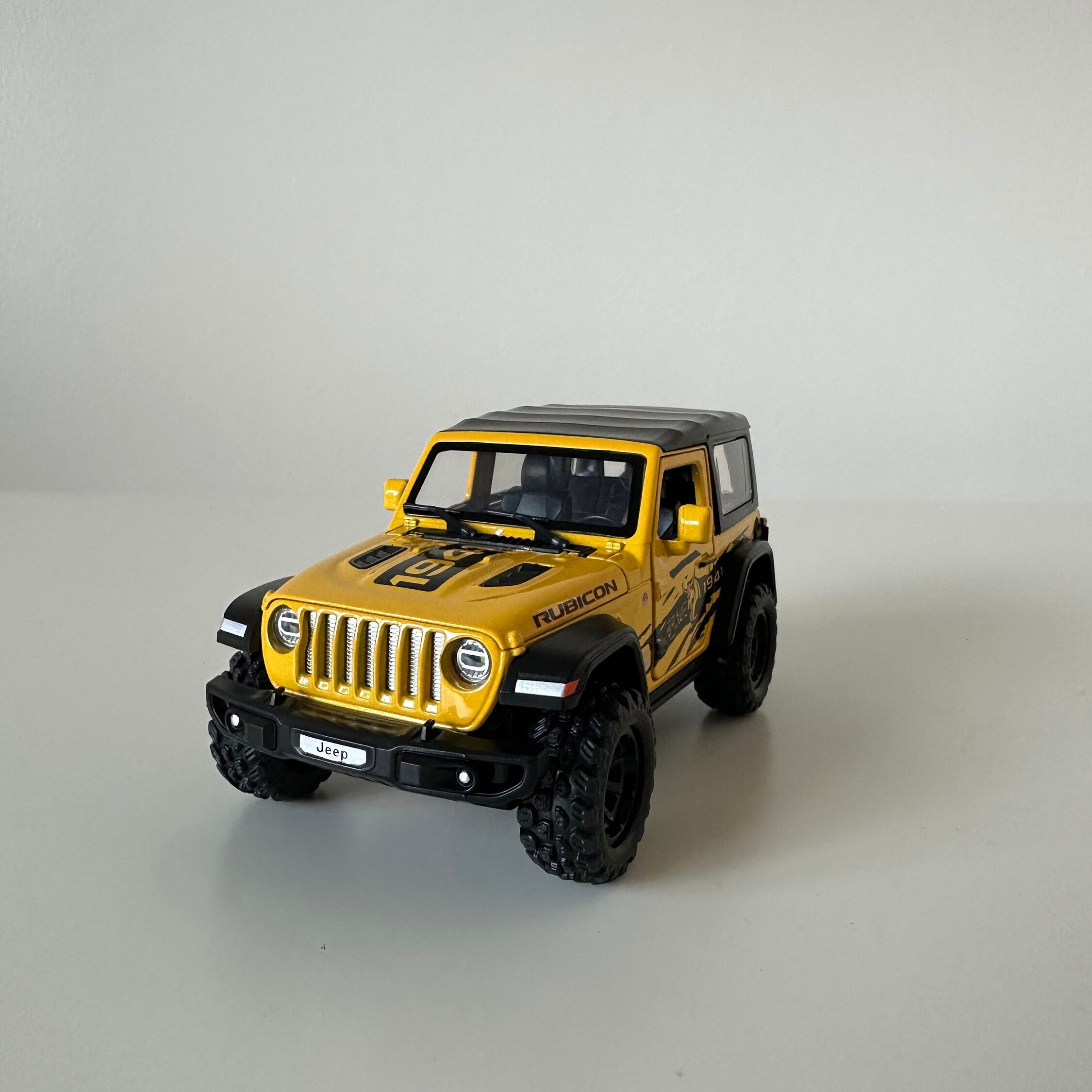 Amyove 1 32 Jeep Wrangler Rubicon Alloy Car Model Light Sound Off Road Vehicles Car Model For Kids Gifts Yellow