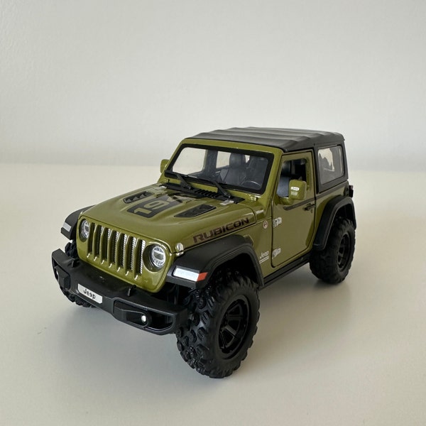 1:32 Jeep Wrangler Rubicon Off-Road Alloy Model Car Green - Alloy Diecasts Gifts for boys/Gift for car lovers | Sound Light Collection