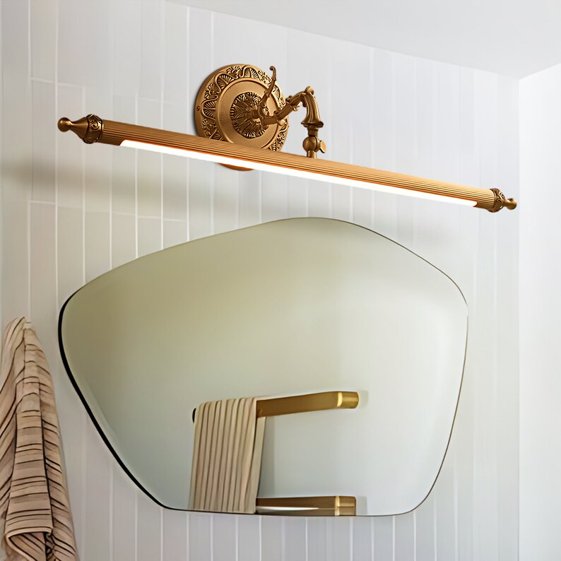 Elegant Brass Vanity Lightadjustable Wall Light Fixturebrass Bathroom