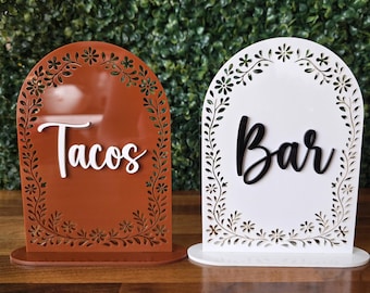 Papel Picado Party Signs, Food Labels for Party Table, Mexican Themed Decorations, Parties, Weddings, Fiesta, Quinceañera, baby shower