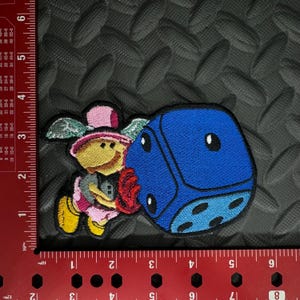Patch Anime Character Cartoon Blue Dice Embroidered