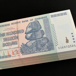 100 Trillion Dollar UNC Zimbabwe x 1PCS Banknote P-91 2008, AA Authentic For Collectors image 8