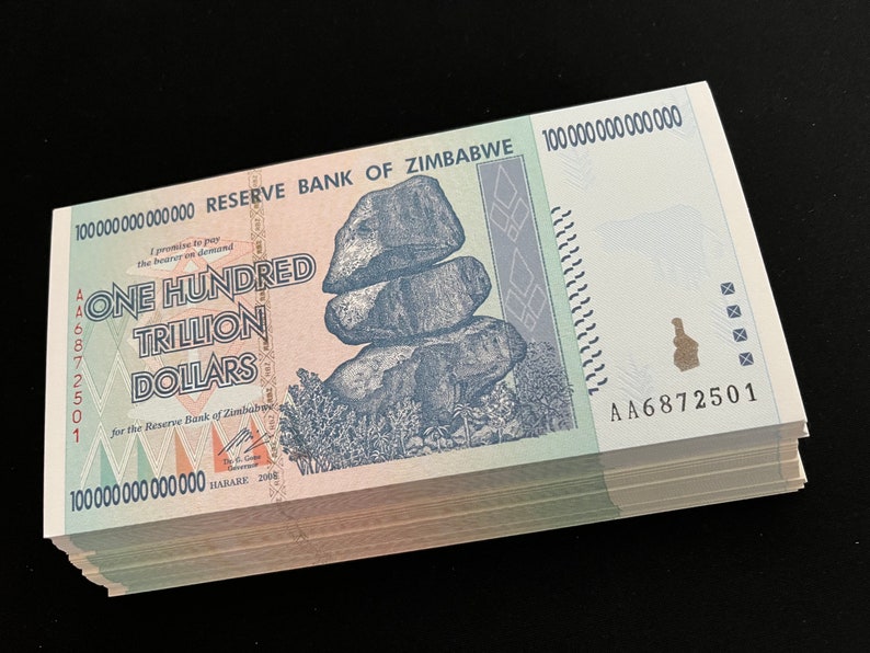 100 Trillion Dollar UNC Zimbabwe x 1PCS Banknote P-91 2008, AA Authentic For Collectors image 8