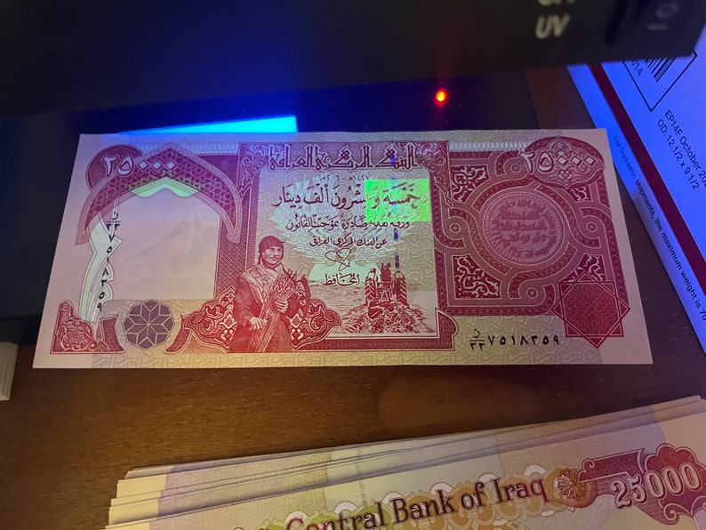 Koop 100.000 Iraakse Dinars IQD 4x25K bankbiljetten verzamelobject NIEUW Uncirculated authentieke Irak-valuta en geld afbeelding 5