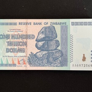 100 Trillion Dollar UNC Zimbabwe x 1PCS Banknote P-91 2008, AA Authentic For Collectors image 6