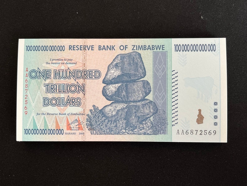 100 Trillion Dollar UNC Zimbabwe x 1PCS Banknote P-91 2008, AA Authentic For Collectors image 6