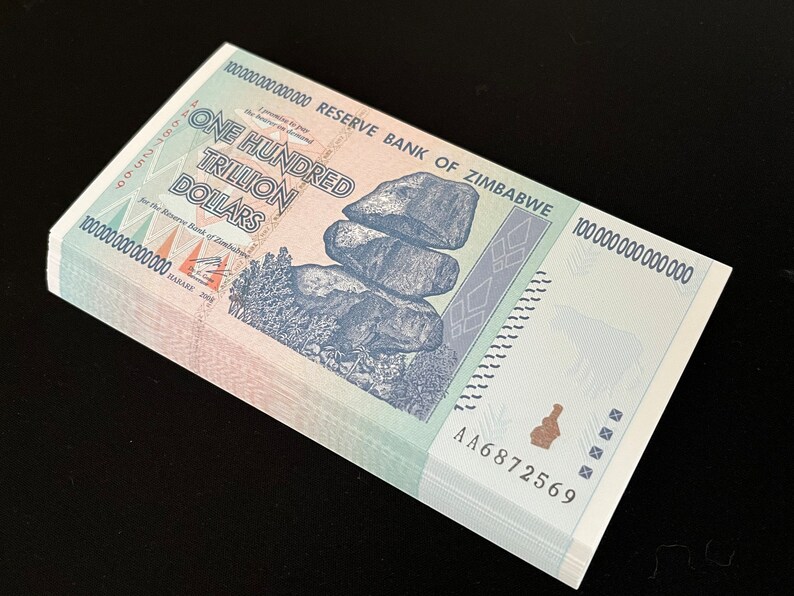 100 Trillion Dollar UNC Zimbabwe x 1PCS Banknote P-91 2008, AA Authentic For Collectors image 7