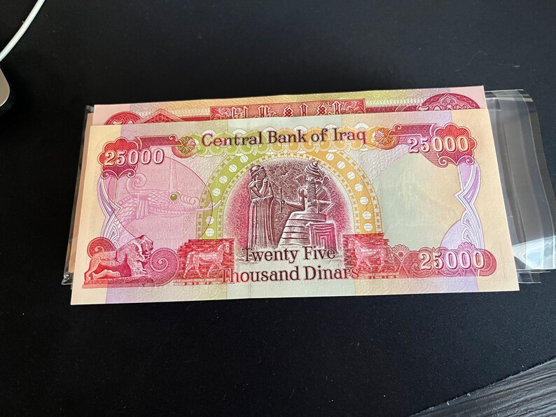 Koop 100.000 Iraakse Dinars IQD 4x25K bankbiljetten verzamelobject NIEUW Uncirculated authentieke Irak-valuta en geld afbeelding 3