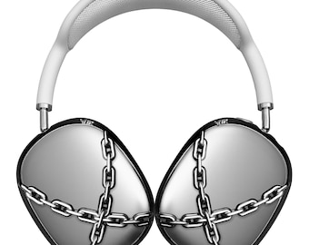 AirPods Max Case, Silver Chain Frame Cover, Cyberpunk Y2K Style