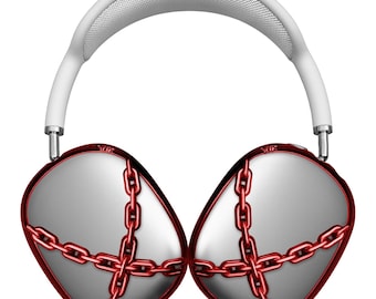 AirPods Max Case, Red Chain Frame Cover, Cyberpunk Y2K Style