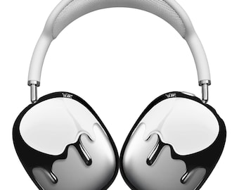 AirPods Max Case for 1 & 2, Silver Drip Frame Snap-On Cover, Headphone Accessory by qlix