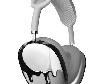 qlix dripframes silver Airpods max用カバー Airpods Max Case for 1 & 2, Silver Drip Frame Snap-on Cover