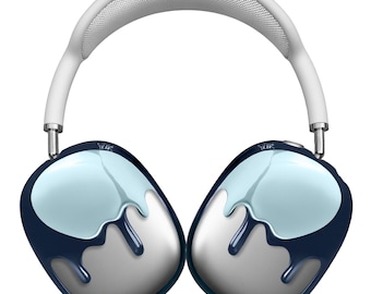 AirPods Max Case for 1 & 2, Blue Drip Frame Snap-On Cover, Headphone Accessory by qlix