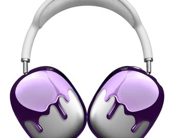 AirPods Max Case for 1 & 2, Lavender Drip Frame Snap-On Cover, Headphone Accessory by qlix