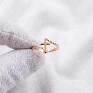 Minimalistisk korsring | Guldvermeil, 925 sterlingsilver, öppen ring