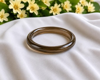 Smoky Quartz Bangle | strength - protection - Healing Kada Bracelet | 58mm Inner Diameter