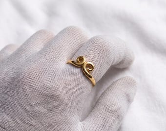 Sun Wukong Cloud Swirl Ring | Gold Vermeil Sterling Silver Fantasy Jewelry