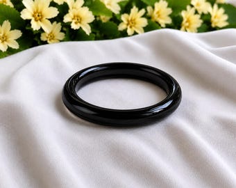 Brazalete de ónix negro / 58 mm de diámetro interior