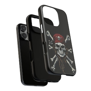 Pirate Phone Case, Tough Cases, Skull and Crossbones Design, Gift for Pirates, Halloween, Nautical Decor, Smartphone Protection