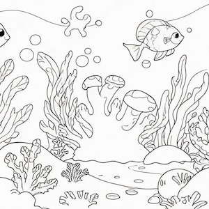 Cartoon Meerestiere Malbuch: Ocean Fun für Kinder auf 90+ Seiten - Wiederverkäufer.