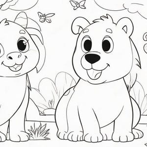 Kids' Cartoon Animals & Pets Coloring Book - 90 Pages of Fun! Includes Reseller Rights