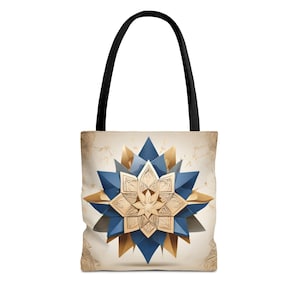 Sac fourre-tout artistique triangulaire en forme d'étoile, sac à provisions au design géométrique, sac à bandoulière élégant, fourre-tout de courses réutilisable, sac à main à motif abstrait