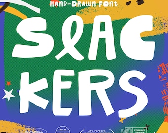 Hand Drawn Chunky Font: Vintage Display Font