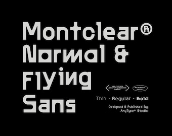 Montclear Sans Serif Font: Modern Typeface, Normal & Flying (Digital Content)