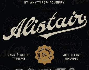 Alistair Font Duo: Vintage Script & Sans Serif