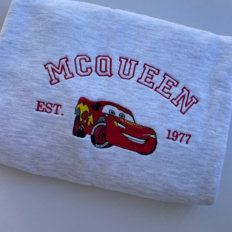 Cars Lightning McQueen sweatshirt Sally embroidered hoodie Mater sweatshirt McQueen characters cars sweatshirt Disney friends gift image 1