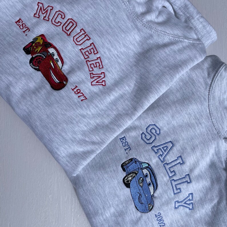 Cars Lightning McQueen sweatshirt Sally embroidered hoodie Mater sweatshirt McQueen characters cars sweatshirt Disney friends gift image 5