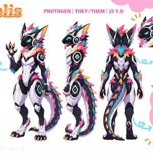 Hoja de referencia personalizada para personajes furry / Encargo de hoja de personaje fursona