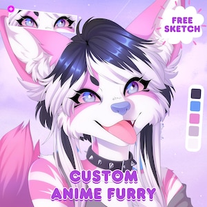 Custom Anime Furry Profile Picture, Furry Art Commission, Anthro, Furry Base, Furry Icon Sketch, Fursona Commission, Furry Icon, Furry PFP