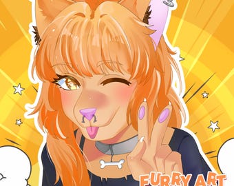 Anime Furry-kunst op maat, Fursona-icoon, Anthro-tekeningen