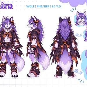 Custom Furry Reference Sheet | Fursona Character Sheet | Furry Art