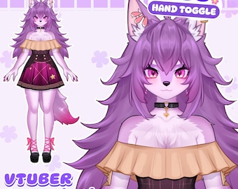 Custom Furry Vtuber : Anthro Avatar Design, Live2D Model Fursona