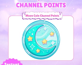 Icono de puntos de canal de Twitch de Moon Coin / Icono de puntos de canal de Twitch / Canje de puntos de canal / Insignia de puntos de fidelidad de transmisión / Punto de canal