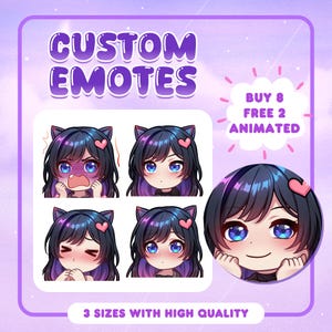 Benutzerdefinierte Chibi Cute Emotes, Emojis, Sub Emotes, benutzerdefinierte zuckende Emotes, animierte Emotes, benutzerdefinierte Emotes für Streamer, vtuber emotes, Kick Emotes