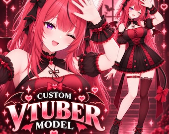 Live2D-model in opdracht: aangepaste anime Vtuber, klaar om te riggen voor Vtube Studio.