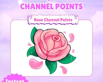 Icono de puntos de canal de Twitch de Rose / Icono de puntos de canal de Twitch / Canje de puntos de canal / Insignia de puntos de fidelidad de transmisión / Punto de canal / Flor